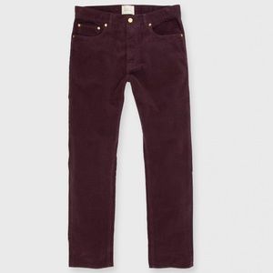 New with Tags! Mens Sid Mashburn Slim Straight 5-pocket Pant Eggplant Corduroy